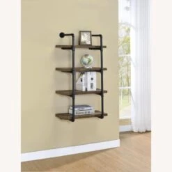 Other 24''W Wall Shelf In Rustic Oak & Black Steel Frame -Othe Furniture Store 1500 1500 frame 0 336