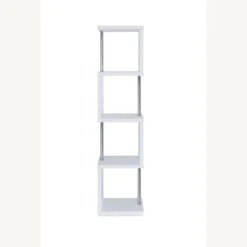 Other 4-Tier Bookcase In White Finish & Chrome Metal -Othe Furniture Store 1500 1500 frame 0 34