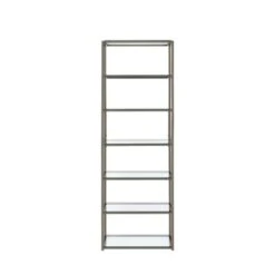 Other Black Nickel Bookcase W/ 6 Glass Shelves