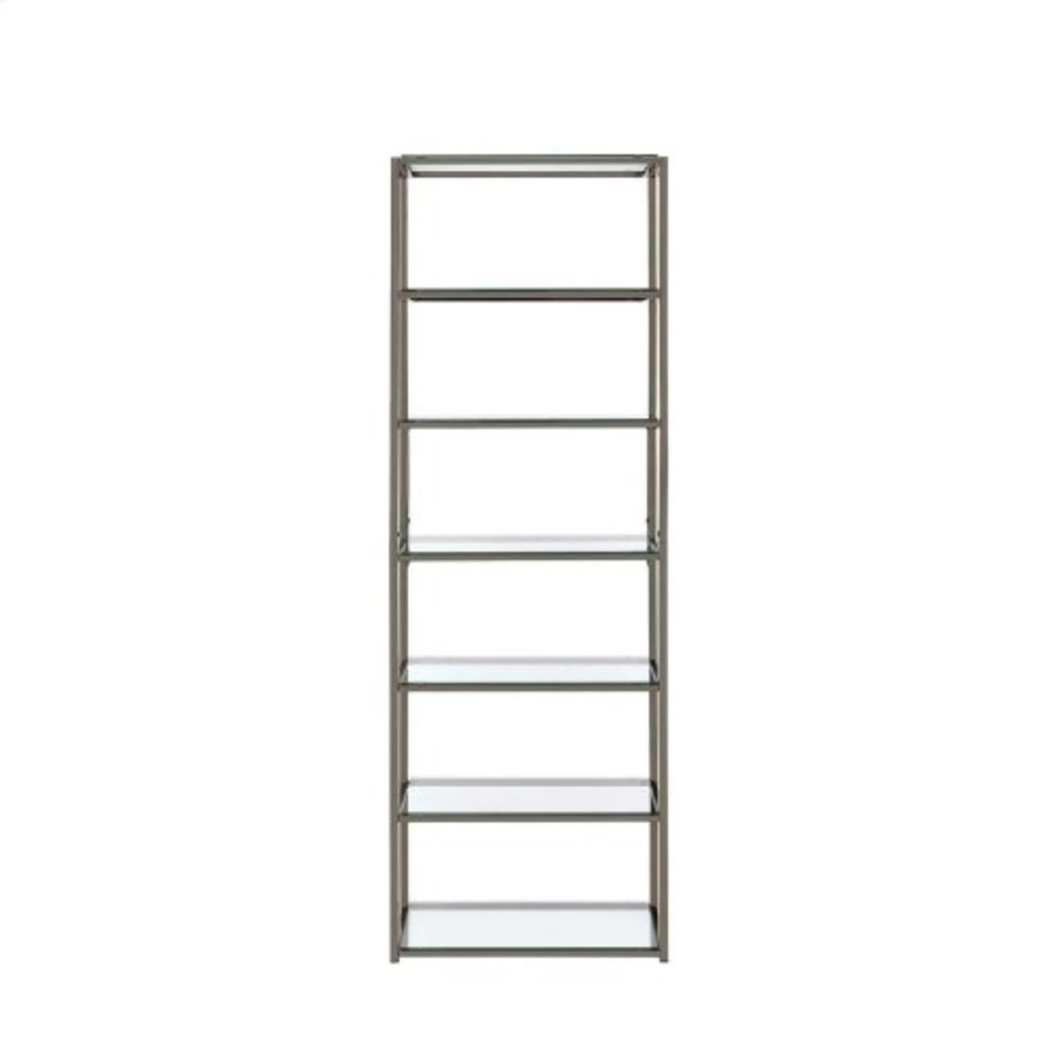 Other Black Nickel Bookcase W/ 6 Glass Shelves 1 Other Black Nickel Bookcase W/ 6 Glass Shelves