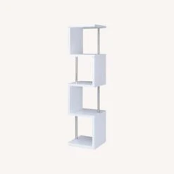 Other 4-Tier Bookcase In White Finish & Chrome Metal -Othe Furniture Store 1500 1500 frame 0 37