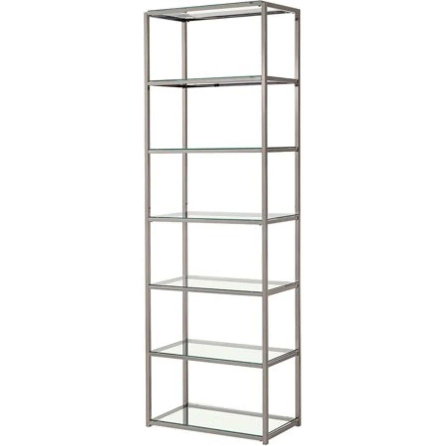Other Black Nickel Bookcase W/ 6 Glass Shelves 4 Other Black Nickel Bookcase W/ 6 Glass Shelves - Image 4