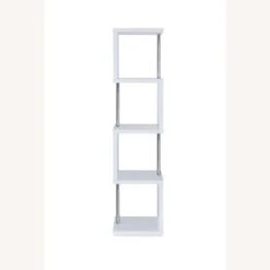 Other 4-Tier Bookcase In White Finish & Chrome Metal -Othe Furniture Store 1500 1500 frame 0 38