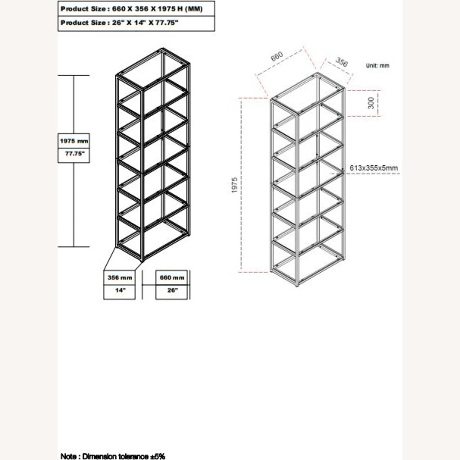 Other Contemporary Metal Bookcase W/ Glass Shelves 4 Other Contemporary Metal Bookcase W/ Glass Shelves - Image 4