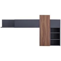 Other Mid-Century Style Wall Shelf In Walnut & Gray -Othe Furniture Store 1500 1500 frame 0 424