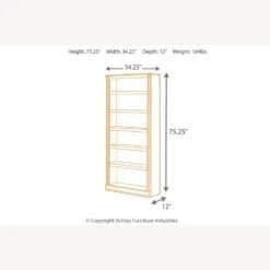 Ashley 75" Bookcase With 5 Adjustable Shelves