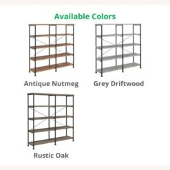 Other Antique Nutmeg Bookcase With Black Metal Frame -Othe Furniture Store 1500 1500 frame 0 638