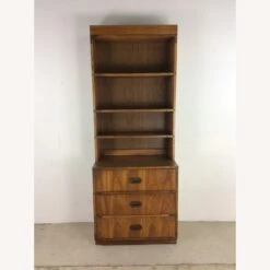 Vintage Campaign Style Bookcase With Three Drawers