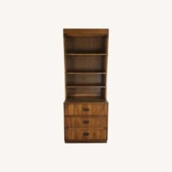 Vintage Campaign Style Bookcase With Three Drawers -Othe Furniture Store 1500 1500 frame 0 715
