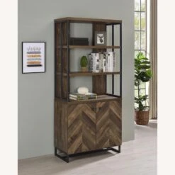 Other Bookcase In Rustic Oak Herringbone Pattern Design -Othe Furniture Store 1500 1500 frame 0 757