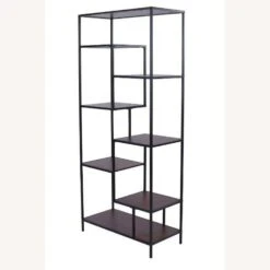 Other Rustic Bookcase In Walnut W/ Black Metal Frame -Othe Furniture Store 1500 1500 frame 0 811