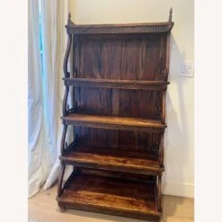 5 Tier Bookshelf In Solid Mahogany Scroll Sides 7 5 Tier Bookshelf In Solid Mahogany Scroll Sides -Othe Furniture Store 1500 1500 frame 0 814