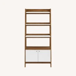 Other 33" Bookshelf In Walnut & White W/ Storage