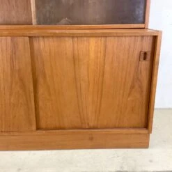 Vintage Modern Teak Bookcase With Cabinet