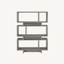 Other Bookcase In Weathered Grey W/ Geometric Design