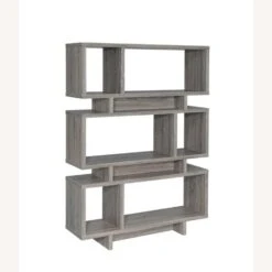 Other Bookcase In Weathered Grey W/ Geometric Design -Othe Furniture Store 1500 1500 frame 0 918